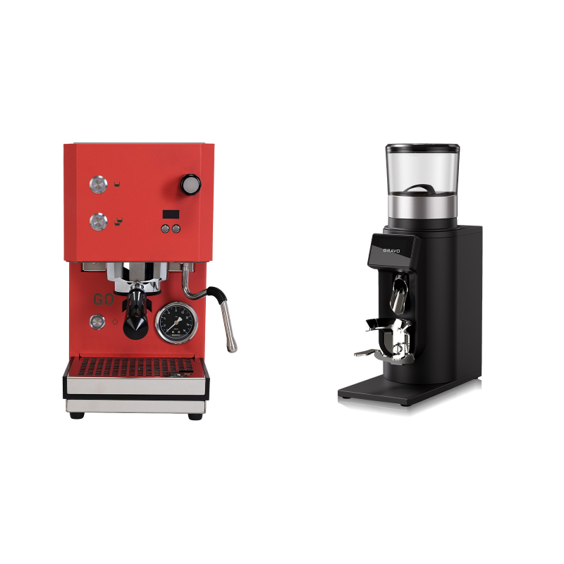 Profitec GO 2.0, red + Rocket Espresso GRAVO, black Profitec GO 2.0, red + Rocket Espresso GRAVO, black