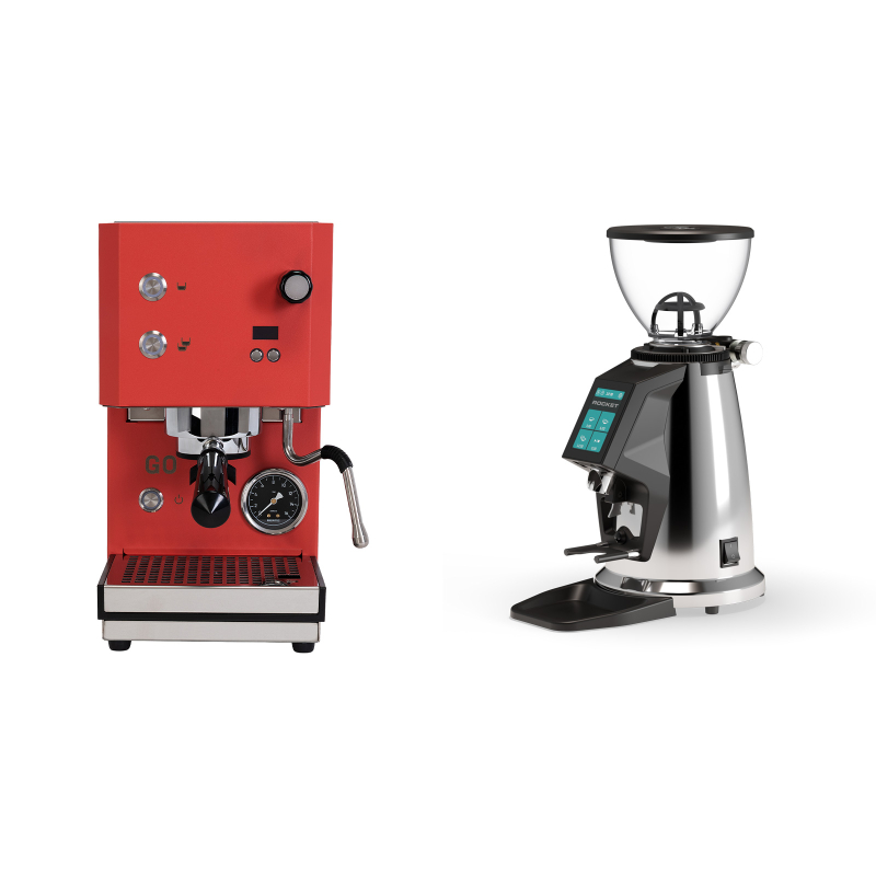 Profitec GO 2.0, red + Rocket Espresso SPLUGA, chrome Profitec GO 2.0, red + Rocket Espresso SPLUGA, chrome