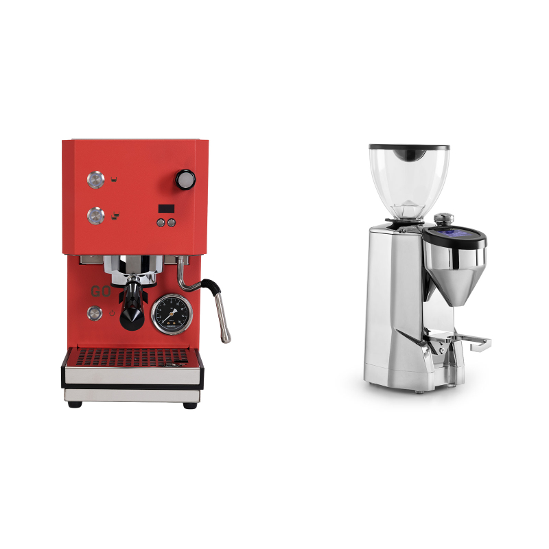 Profitec GO 2.0, red + Rocket Espresso SUPER FAUSTO, chrome Profitec GO 2.0, red + Rocket Espresso SUPER FAUSTO, chrome