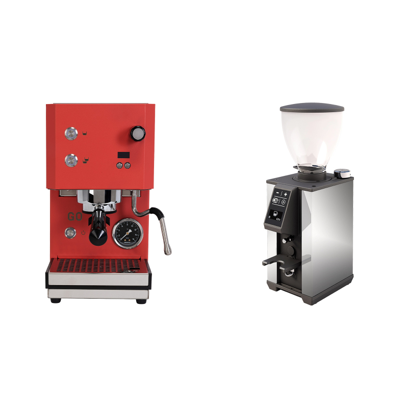 Profitec GO 2.0, red + Stone Espresso Pebble, chrome Profitec GO 2.0, red + Stone Espresso Pebble, chrome