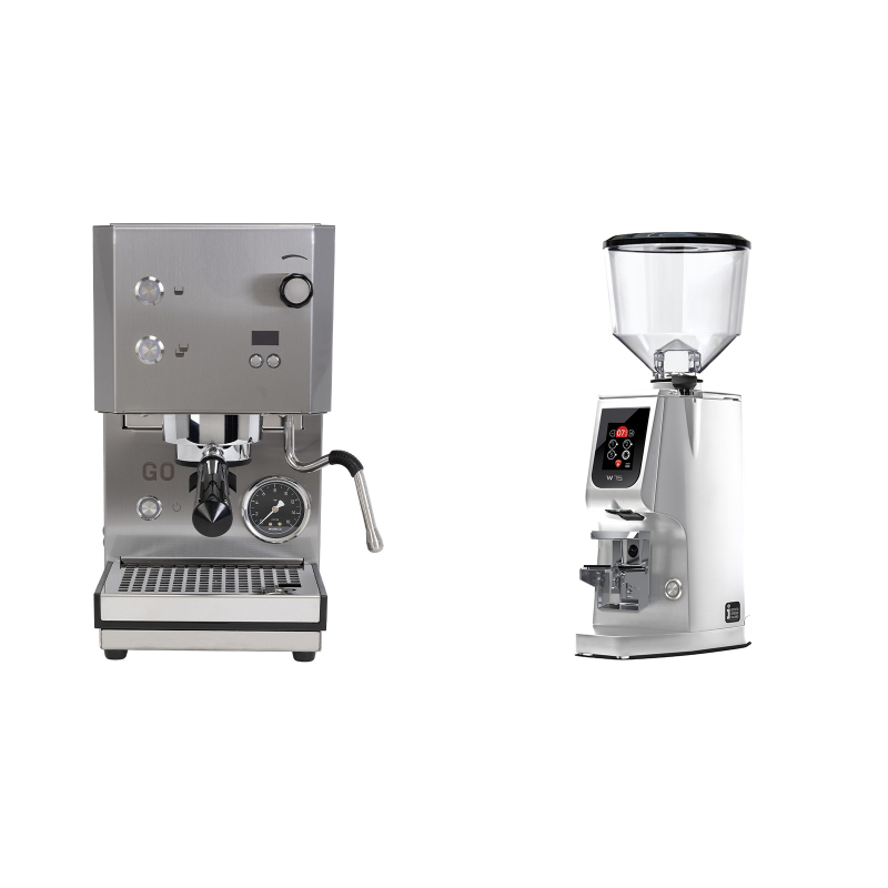 Profitec GO 2.0, brushed stainless steel + Eureka Atom W 75, chrome Profitec GO 2.0, brushed stainless steel + Eureka Atom W 75, chrome