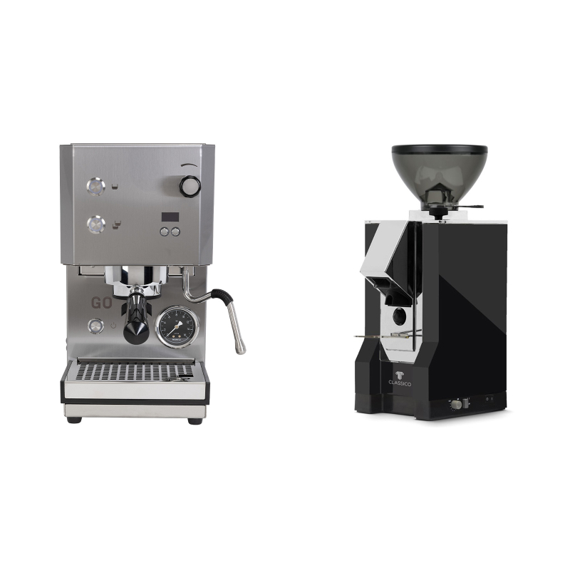 Profitec GO 2.0, brushed stainless steel + Eureka Mignon Classico, CR black Profitec GO 2.0, brushed stainless steel + Eureka Mignon Classico, CR black