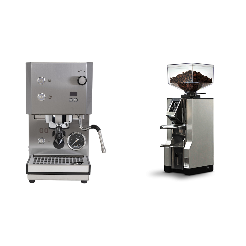 Profitec GO 2.0, brushed stainless steel + Eureka Mignon Libra, CR chrome Profitec GO 2.0, brushed stainless steel + Eureka Mignon Libra, CR chrome