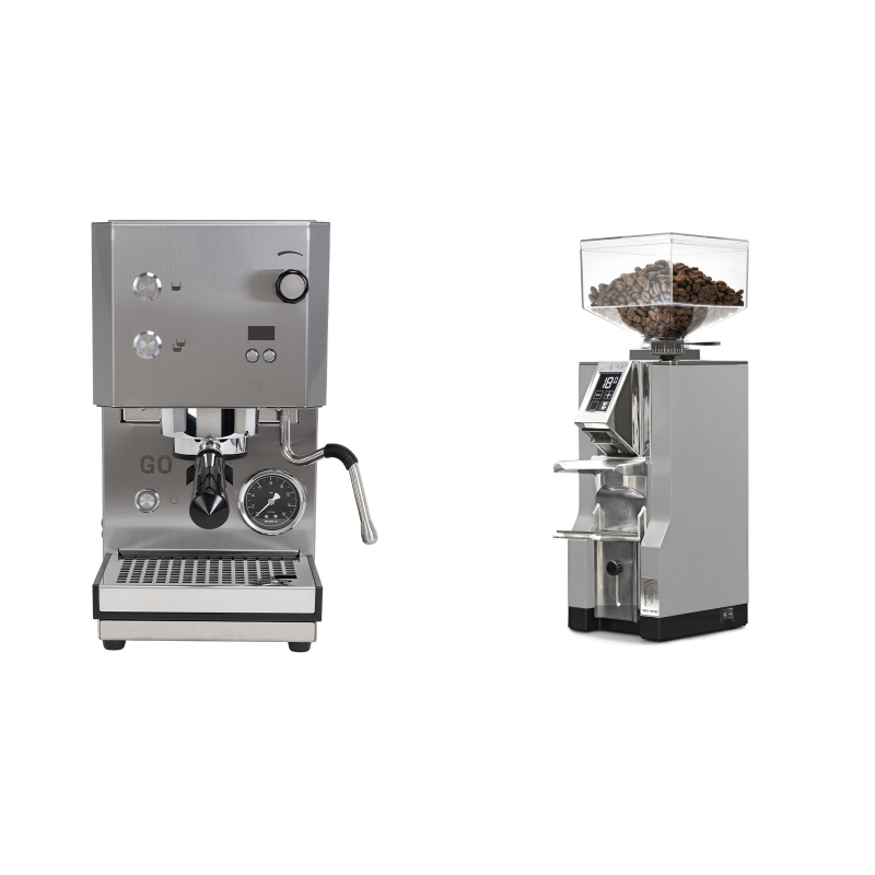 Profitec GO 2.0, brushed stainless steel + Eureka Mignon Libra, CR grey Profitec GO 2.0, brushed stainless steel + Eureka Mignon Libra, CR grey