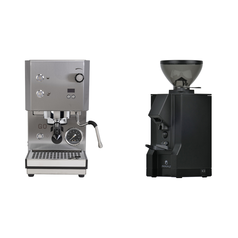 Profitec GO 2.0, brushed stainless steel + Eureka Mignon Manuale, BL black Profitec GO 2.0, brushed stainless steel + Eureka Mignon Manuale, BL black