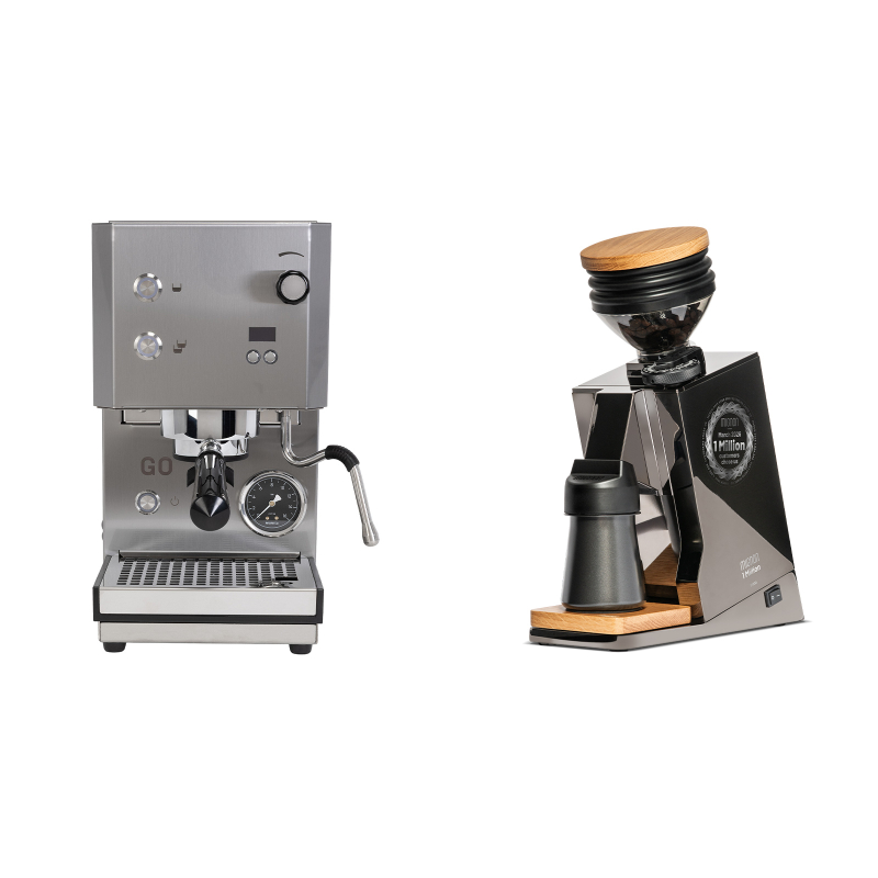 Profitec GO 2.0, brushed stainless steel + Eureka Mignon Single Dose PRO, Black Chrome & Oak, Limited Edition Profitec GO 2.0, brushed stainless steel + Eureka Mignon Single Dose PRO, Black Chrome & Oak, Limited Edition