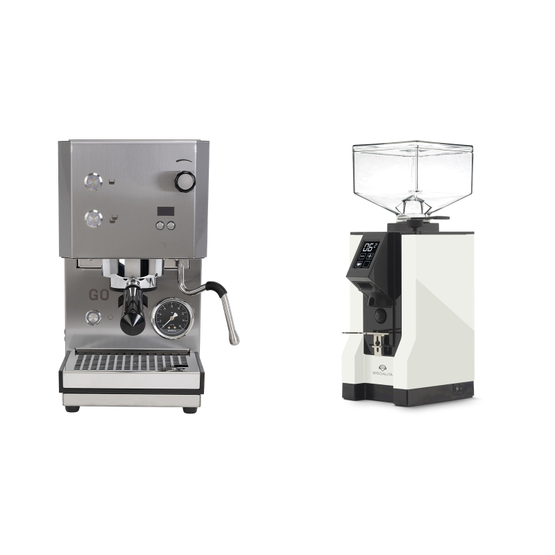 Profitec GO 2.0, brushed stainless steel + Eureka Mignon Specialita, BL white Profitec GO 2.0, brushed stainless steel + Eureka Mignon Specialita, BL white