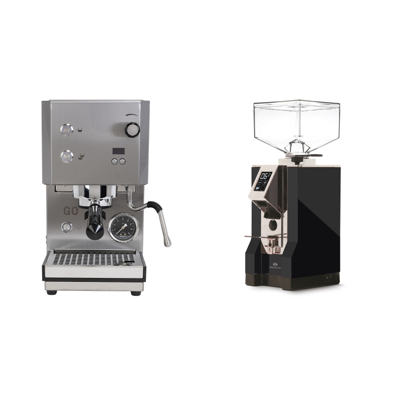 Profitec GO 2.0, brushed stainless steel + Eureka Mignon Specialita, CR black Profitec GO 2.0, brushed stainless steel + Eureka Mignon Specialita, CR black