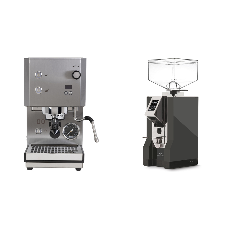 Profitec GO 2.0, brushed stainless steel + Eureka Mignon Specialita, CR anthracite Profitec GO 2.0, brushed stainless steel + Eureka Mignon Specialita, CR anthracite