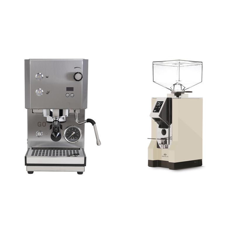 Profitec GO 2.0, brushed stainless steel + Eureka Mignon Specialita, CR cream Profitec GO 2.0, brushed stainless steel + Eureka Mignon Specialita, CR cream