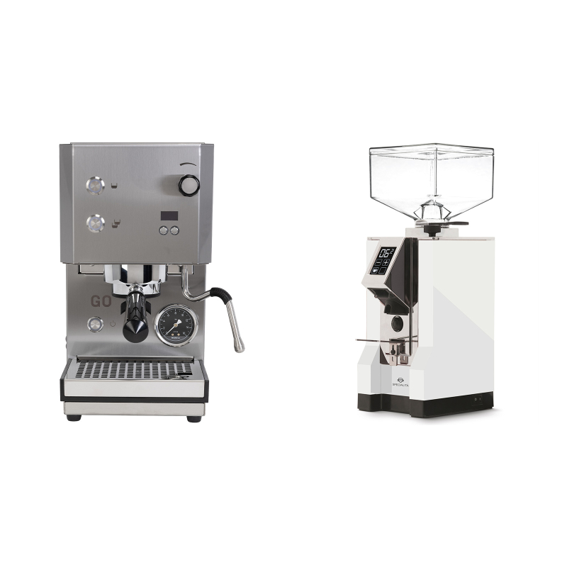 Profitec GO 2.0, brushed stainless steel + Eureka Mignon Specialita, CR white Profitec GO 2.0, brushed stainless steel + Eureka Mignon Specialita, CR white