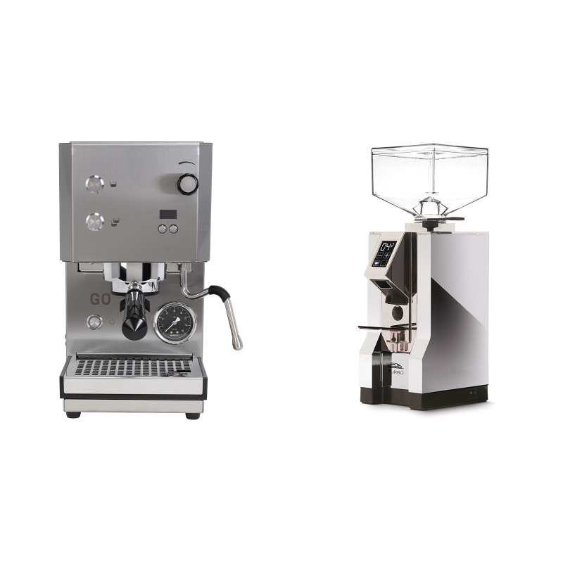 Profitec GO 2.0, brushed stainless steel + Eureka Mignon Turbo, CR chrome Profitec GO 2.0, brushed stainless steel + Eureka Mignon Turbo, CR chrome