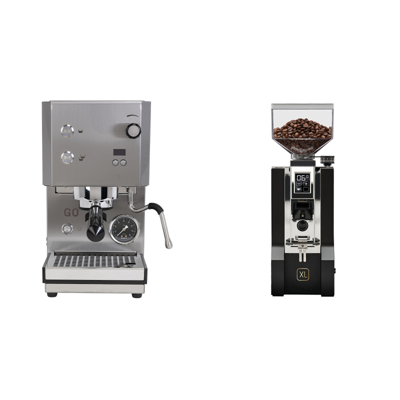 Profitec GO 2.0, brushed stainless steel + Eureka Mignon XL, CR black Profitec GO 2.0, brushed stainless steel + Eureka Mignon XL, CR black
