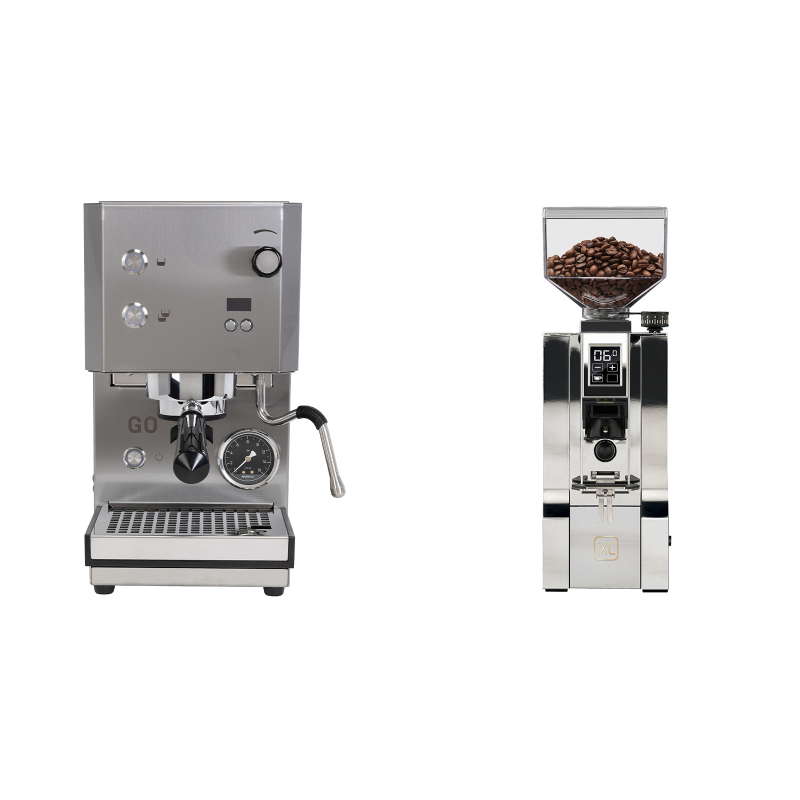 Profitec GO 2.0, brushed stainless steel + Eureka Mignon XL, CR chrome Profitec GO 2.0, brushed stainless steel + Eureka Mignon XL, CR chrome