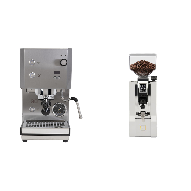 Profitec GO 2.0, brushed stainless steel + Eureka Mignon XL, CR white Profitec GO 2.0, brushed stainless steel + Eureka Mignon XL, CR white