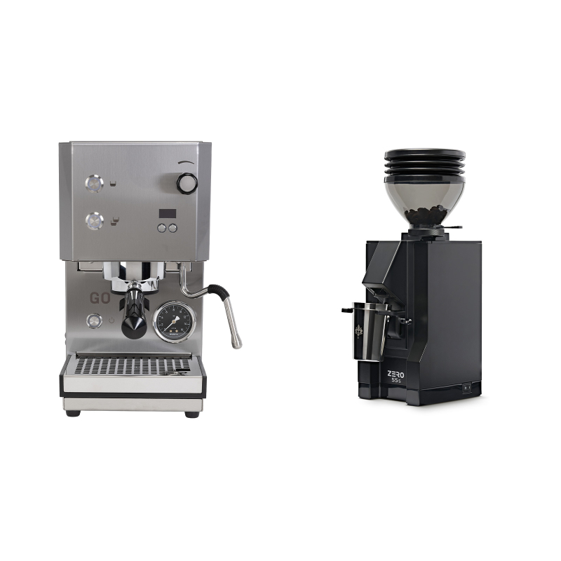 Profitec GO 2.0, brushed stainless steel + Eureka Mignon Zero 55s, BL black Profitec GO 2.0, brushed stainless steel + Eureka Mignon Zero 55s, BL black