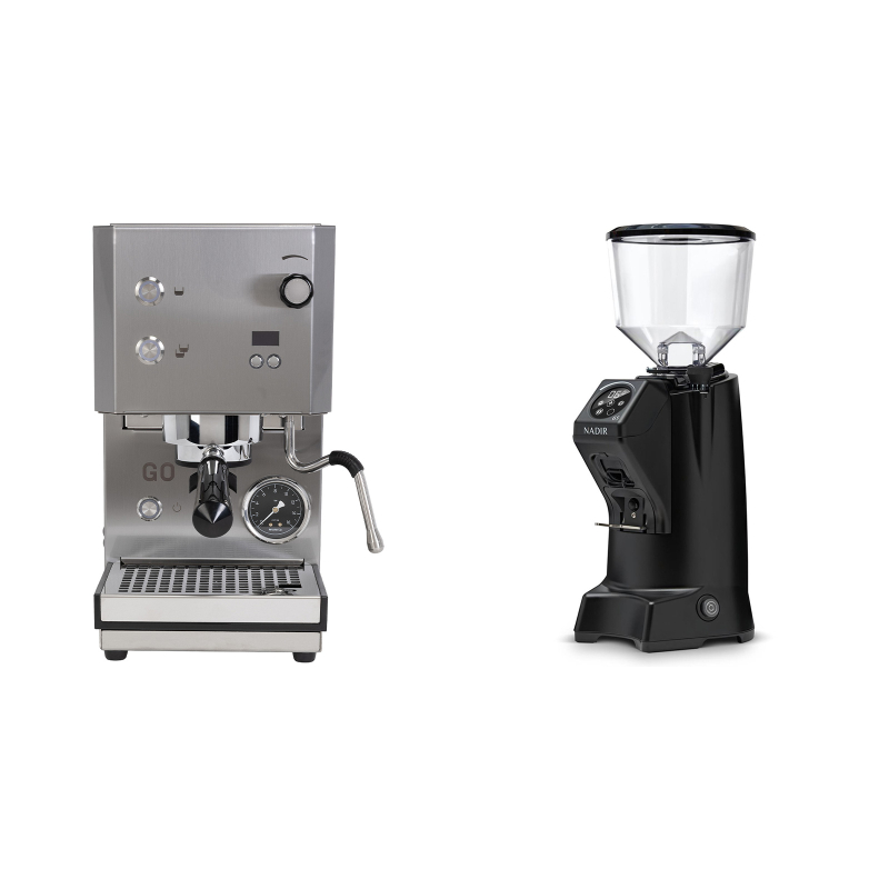 Profitec GO 2.0, brushed stainless steel + Eureka Nadir 65 Touch, black Profitec GO 2.0, brushed stainless steel + Eureka Nadir 65 Touch, black