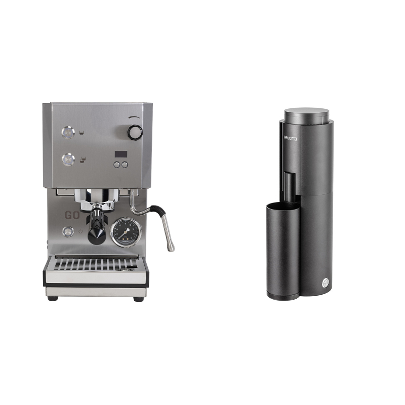 Profitec GO 2.0, brushed stainless steel + Felicita F47, black Profitec GO 2.0, brushed stainless steel + Felicita F47, black