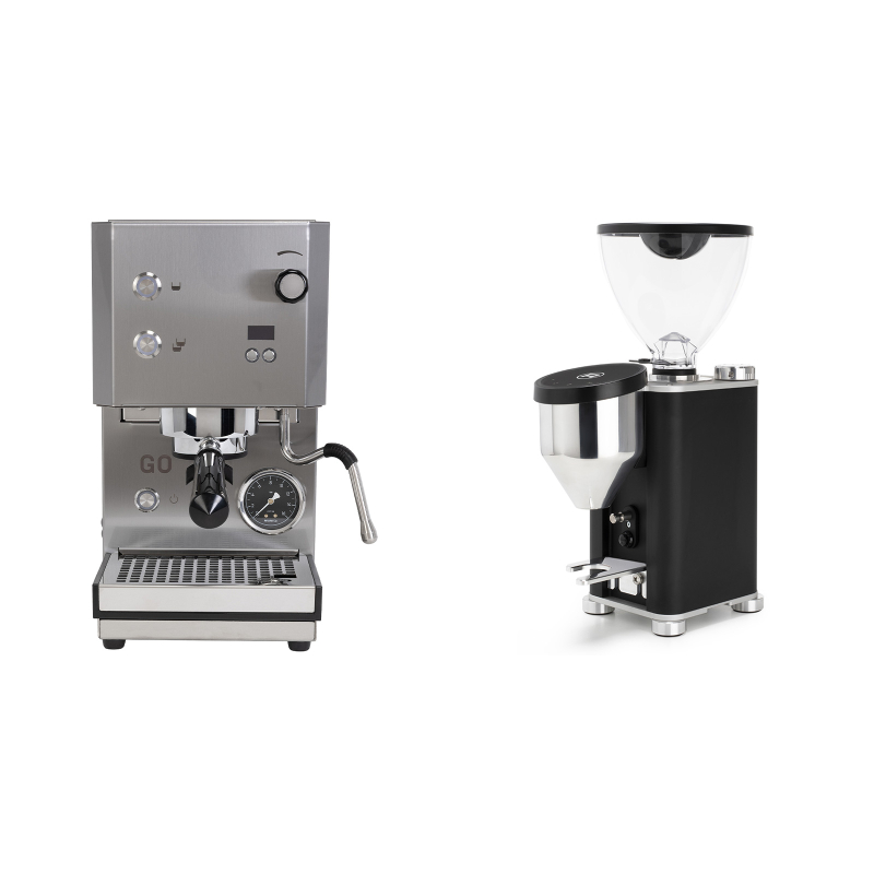 Profitec GO 2.0, brushed stainless steel + Rocket Espresso GIANNINO, black/chrome Profitec GO 2.0, brushed stainless steel + Rocket Espresso GIANNINO, black/chrome