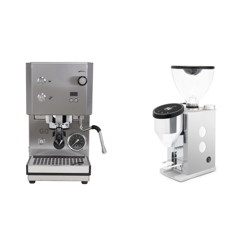 Profitec GO 2.0, brushed stainless steel + Rocket Espresso FAUSTINO 3.1, white Profitec GO 2.0, brushed stainless steel + Rocket Espresso FAUSTINO 3.1, white