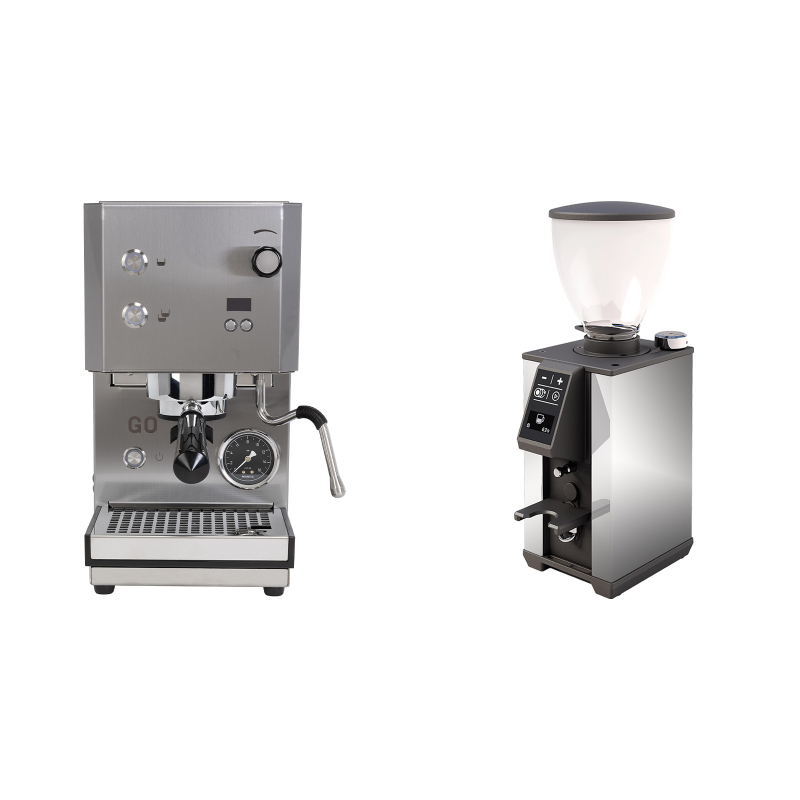 Profitec GO 2.0, brushed stainless steel + Stone Espresso Pebble, chrome Profitec GO 2.0, brushed stainless steel + Stone Espresso Pebble, chrome