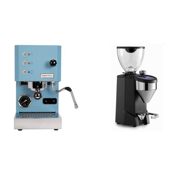 Profitec GO, blue + Rocket Espresso FAUSTO 2.1, black