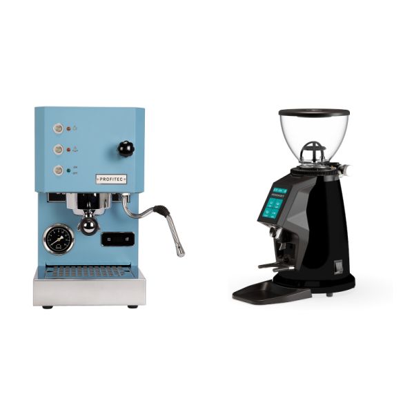 Profitec GO, blue + Rocket Espresso SPLUGA, black