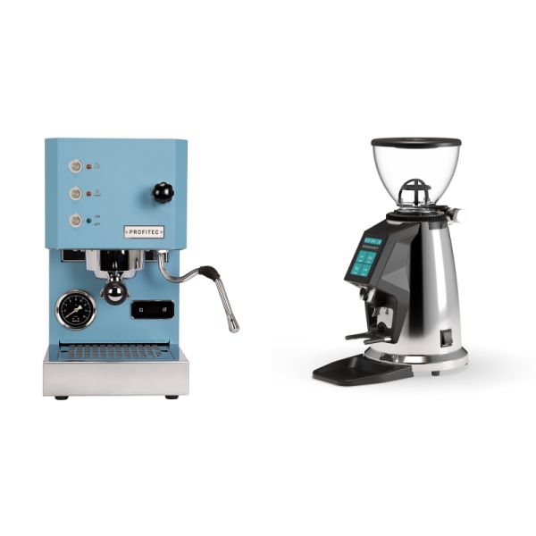 Profitec GO, blue + Rocket Espresso SPLUGA, chrome