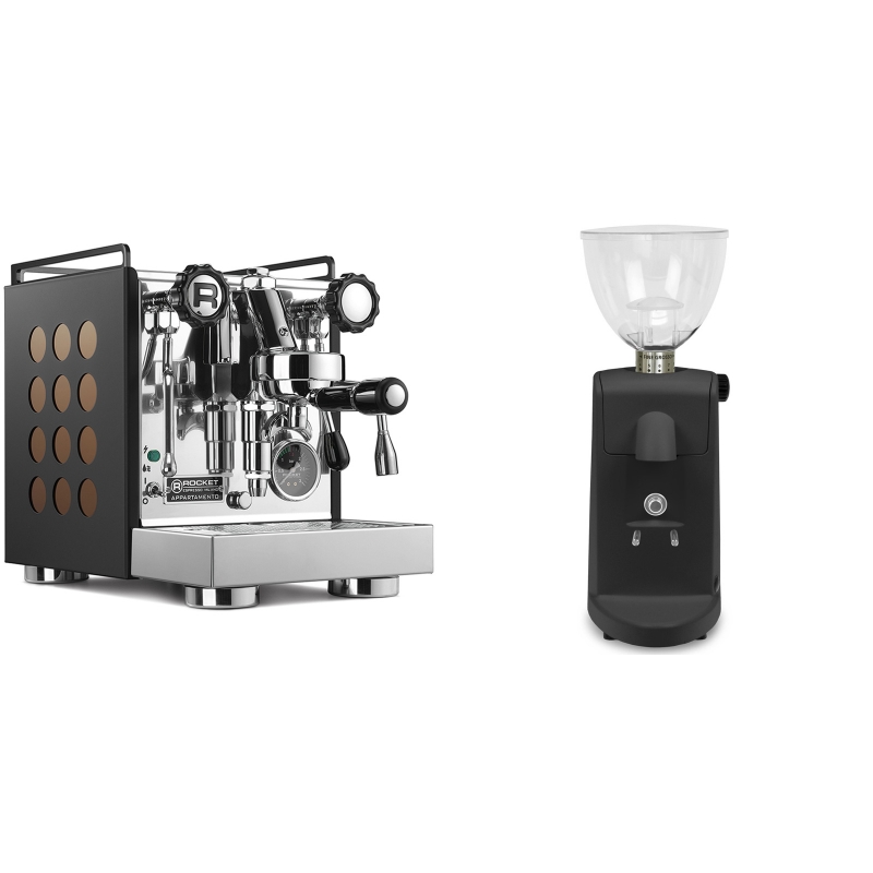 Rocket Espresso Appartamento, black/copper + Ascaso i-mini i1, černá