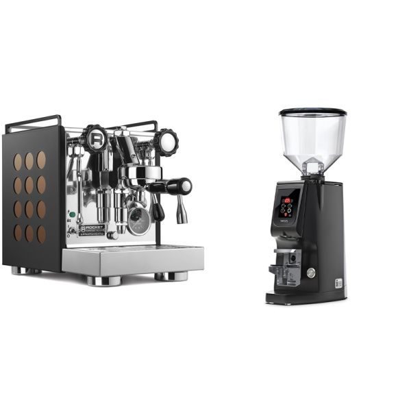 Rocket Espresso Appartamento, black/copper + Eureka Atom W 65, black