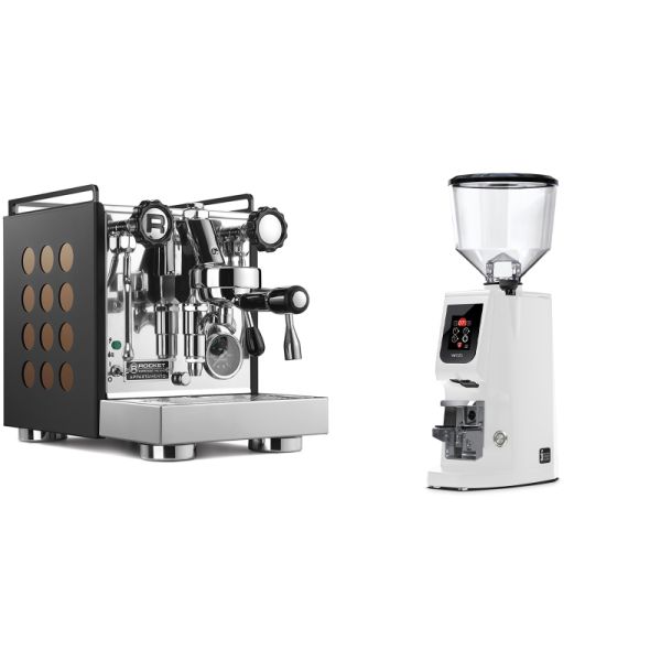 Rocket Espresso Appartamento, black/copper + Eureka Atom W 65, white