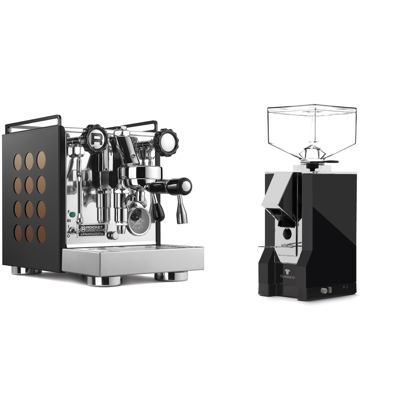 Rocket Espresso Appartamento, black/copper + Eureka Mignon Classico, CR black