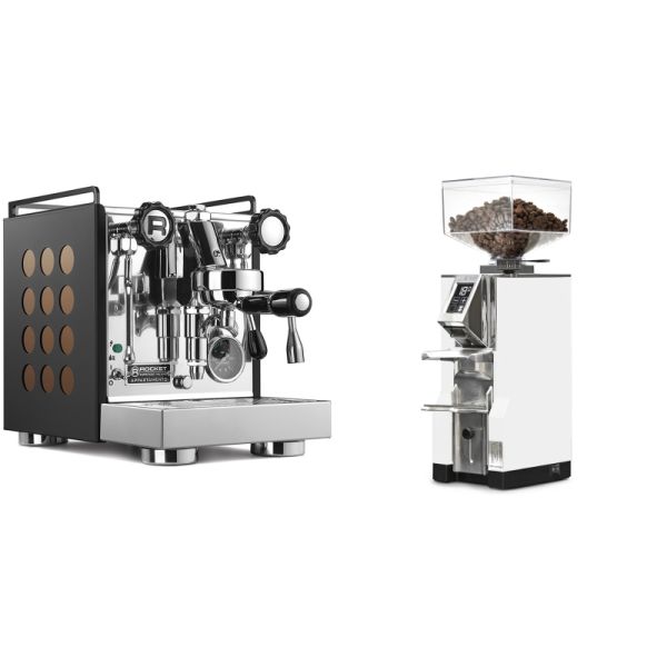 Rocket Espresso Appartamento, black/copper + Eureka Mignon Libra, CR white