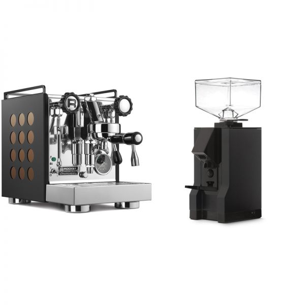 Rocket Espresso Appartamento, black/copper + Eureka Mignon Manuale, BL black