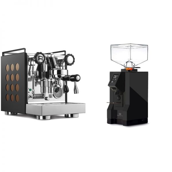 Rocket Espresso Appartamento, black/copper + Eureka Mignon Perfetto, BL black