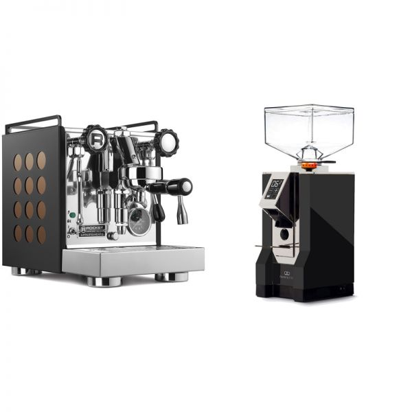 Rocket Espresso Appartamento, black/copper + Eureka Mignon Perfetto, CR black