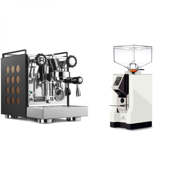 Rocket Espresso Appartamento, black/copper + Eureka Mignon Perfetto, CR white