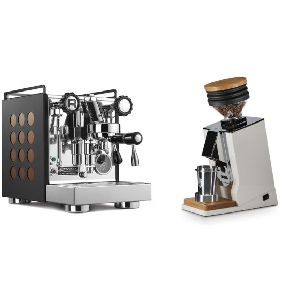 Rocket Espresso Appartamento, black/copper + Eureka Mignon Single Dose, White & Oak