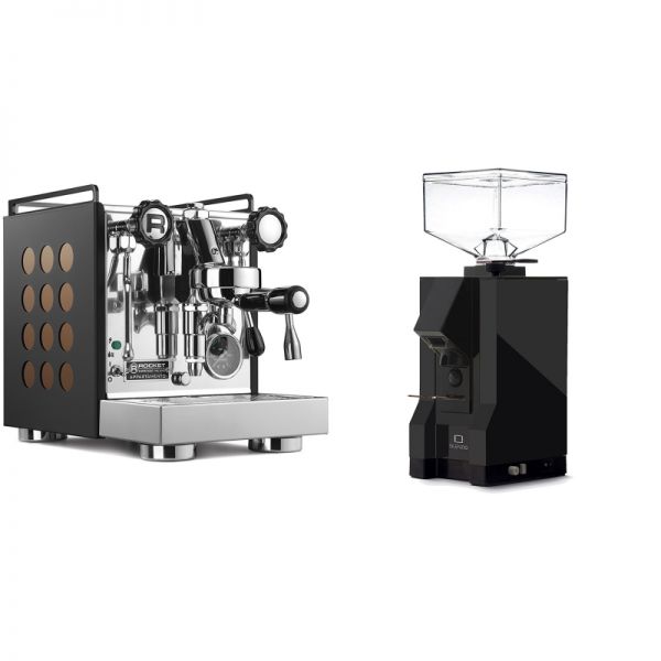 Rocket Espresso Appartamento, black/copper + Eureka Mignon Silenzio, BL black