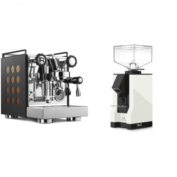 Rocket Espresso Appartamento, black/copper + Eureka Mignon Silenzio, BL white