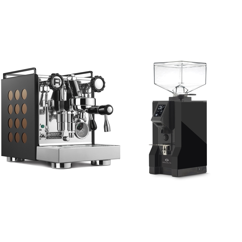 Rocket Espresso Appartamento, black/copper + Eureka Mignon Specialita, BL black