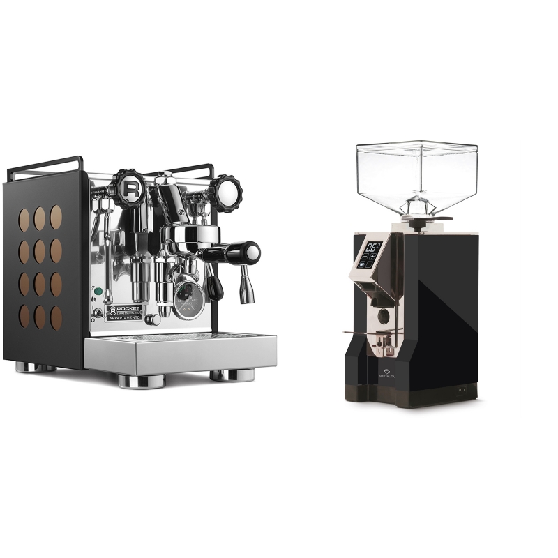 Rocket Espresso Appartamento, black/copper + Eureka Mignon Specialita, CR black
