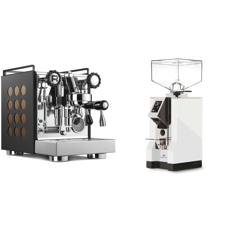 Rocket Espresso Appartamento, black/copper + Eureka Mignon Specialita, CR white