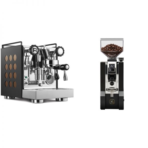 Rocket Espresso Appartamento, black/copper + Eureka Mignon XL, CR black