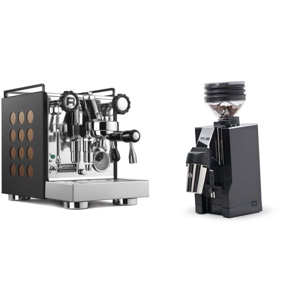 Rocket Espresso Appartamento, black/copper + Eureka Mignon Zero 65 All Purpose, CR black