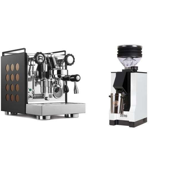 Rocket Espresso Appartamento, black/copper + Eureka Mignon Zero, BL white
