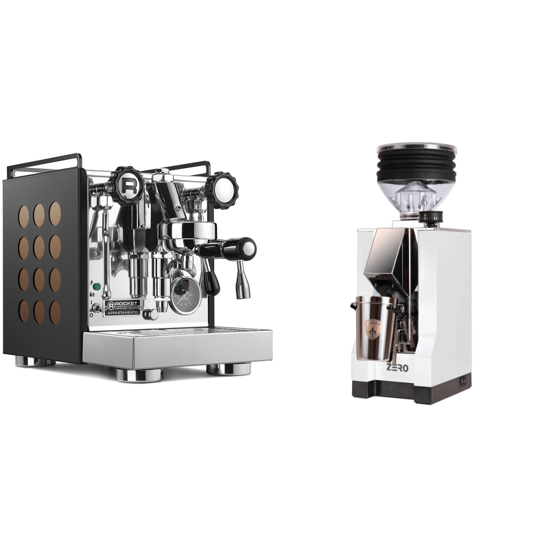 Rocket Espresso Appartamento, black/copper + Eureka Mignon Zero, CR white