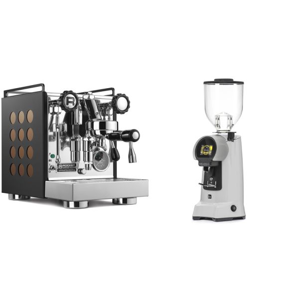 Rocket Espresso Appartamento, black/copper + Eureka Helios 75, grey