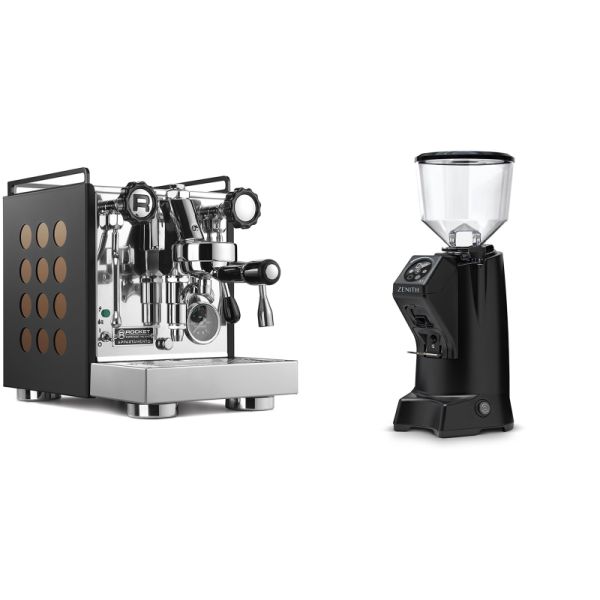 Rocket Espresso Appartamento, black/copper + Eureka Zenith 65 Touch, black