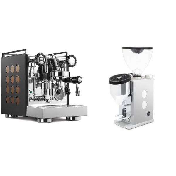 Rocket Espresso Appartamento, black/copper + Rocket Espresso FAUSTINO 3.1, white